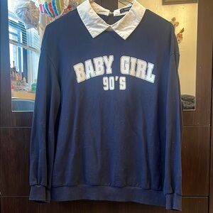 Baby Girl 90's Navy Blue Sweatshirt